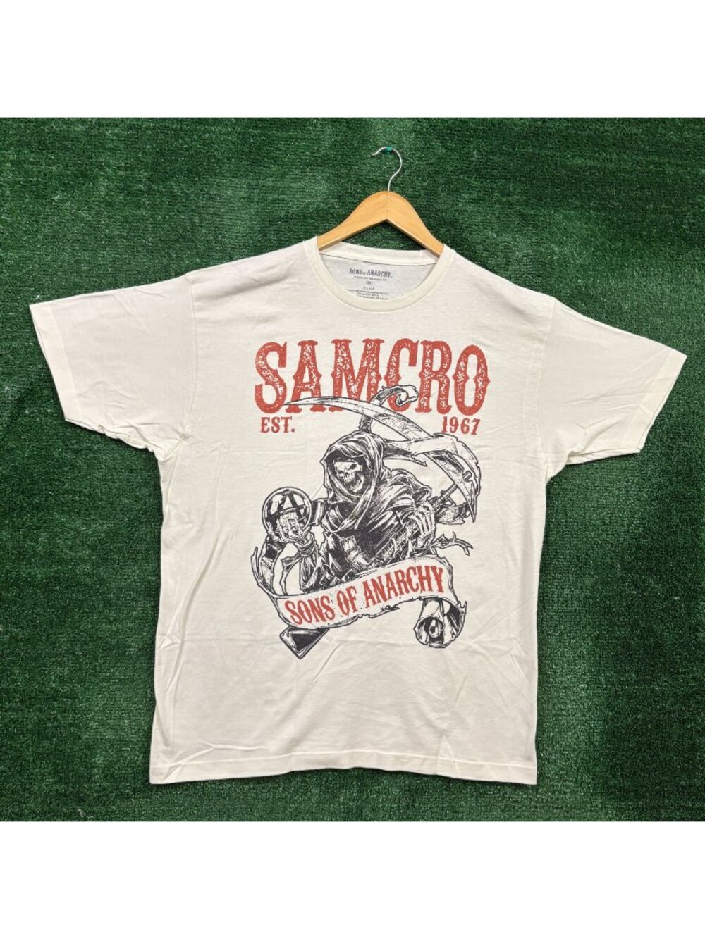 Sons of Anarchy Samcro Beige T-Shirt Size Extra Large